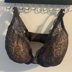 Third Love 36G Pace Plunge Charcoal lined bra.
